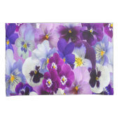 Paarse Blauwe Floral Pansy Flowers Kussensloop (Voorkant-Rechts)