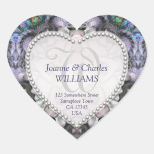 Paarse blauwe fractals Fairy-sprookjes Hart Sticker