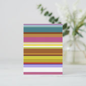 Paarse blauwe gele strips Retro Briefkaart (Staand voorkant)