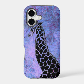 Paarse/Blauwe Giraffe II - iPhone 5/5S Hoesje