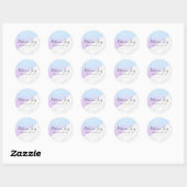 Paarse blauwe glitter witte marmer make-up ronde sticker (Vel)