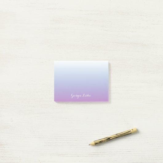 Paarse blauwe gradiënt Ombre Aangepast Post-it® Notes (Op bureau)