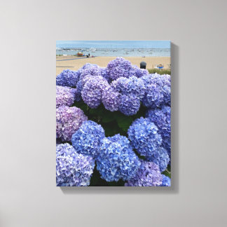 Paarse, Blauwe Hydrangea Verpakt Canvas Afdruk