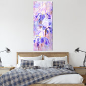 Paarse Blauwe Iris Bloemen Canvas Print - Schilder (Insitu (Slaapkamer))