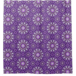 Paarse Blauwe Kaleidoscoop Pinwheel Mandala Patter Douchegordijn