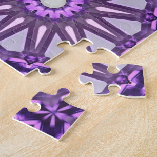 Paarse Blauwe Kaleidoscoop Pinwheel Mandala Patter Legpuzzel