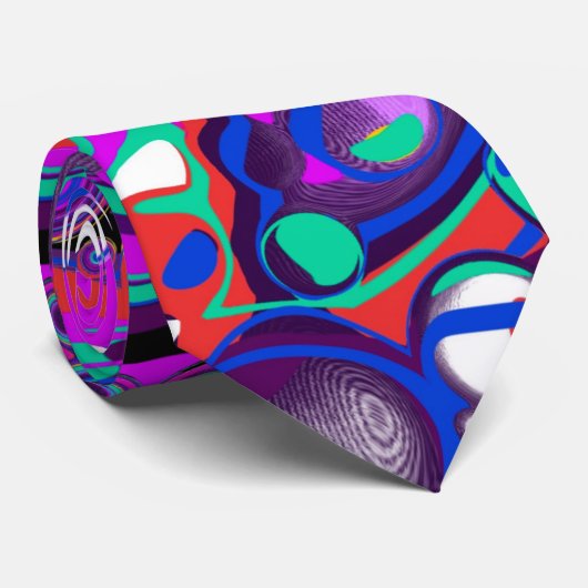Paarse, blauwe, kleurrijke bubbels Abstract modern Stropdas (Opgerold)