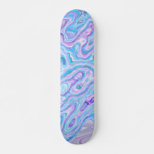 Paarse Blauwe Marmer Textuur Abstracte Vloeibare V Skateboard