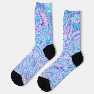 Paarse Blauwe Marmer Textuur Abstracte Vloeibare V Sokken