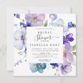 Paarse Blauwe Mauve Pansy Viola Bloemen Vrijgezell Kaart (Voorkant)