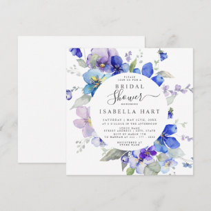 Paarse Blauwe MauveViola Lente Bloemen Vrijgezelle Kaart