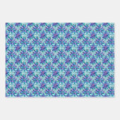 Paarse Blauwe Mint Peacock Feathers Inpakpapier Vel (Voorkant 3)