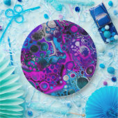 Paarse, blauwe, moderne, Abstracte, vochtige Art m Papieren Bordje (Feest)