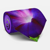 Paarse Blauwe Morning Glory Stropdas (Opgerold)