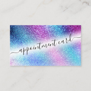 Paarse blauwe nevel Galaxy Glitter Appointment Visitekaartje