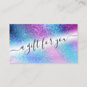 Paarse Blauwe Nevel Galaxy Glitter Cadeaubon Visitekaartje