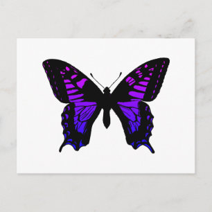 Paarse Blauwe Ombre Vleugel Vlinder Briefkaart