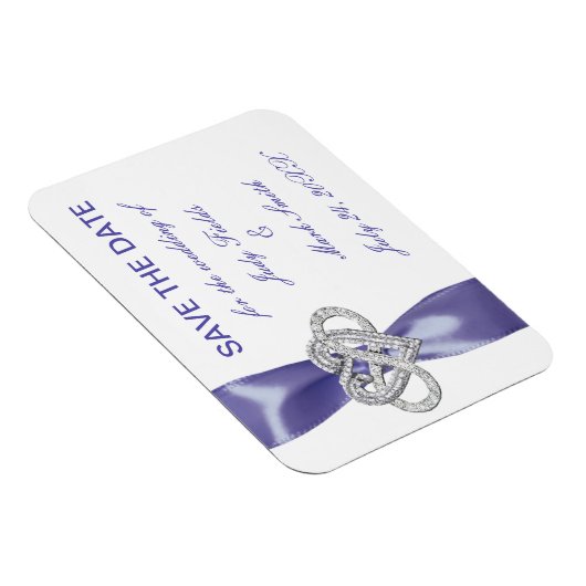 Paarse blauwe oneindigheid hart sparen de datum ma magneet (Rechterzijde)