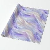 Paarse Blauwe Parel Witte Swirls Cadeaupapier (Uitgerold)