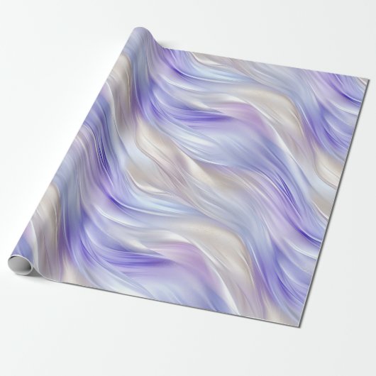  Paarse Blauwe Parel Witte Swirls Cadeaupapier (Uitgerold)