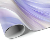 Paarse Blauwe Parel Witte Swirls Cadeaupapier (Rol Hoek)