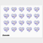 Paarse Blauwe Parel Witte Swirls Hart Sticker (Vel)