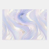  Paarse Blauwe Parel Witte Swirls Inpakpapier Vel (Voorkant 2)