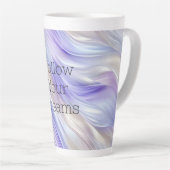 Paarse Blauwe Parel Witte Swirls Latte Mok (Rechterhoek)