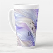 Paarse Blauwe Parel Witte Swirls Latte Mok (Linkerhoek)
