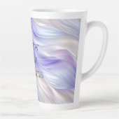 Paarse Blauwe Parel Witte Swirls Latte Mok (Rechts)