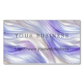 Paarse Blauwe Parel Witte Swirls Magnetisch Visitekaartje (Voorkant)