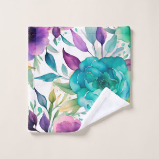 Paarse Blauwe Roos bloemen  Bad Handdoek