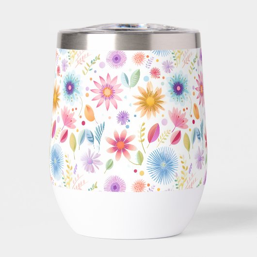 Paarse Blauwe Roze Boho Wilde Bloem (Voorkant)