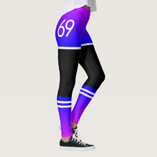 Paarse Blauwe Shorts & Sokken - Nummer 69 - Sport Leggings