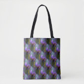 Paarse blauwe vlag Iris Flowers Floral Pattern Draagtas (Voorkant)
