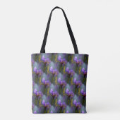 Paarse blauwe vlag Iris Flowers Floral Pattern Draagtas (Achterkant)