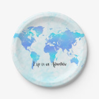 Paarse & Blauwe Wereldkaart Leven is een Avonturen