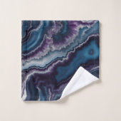 Paarse Blauwe Witte Agaat Marmer Bad Handdoek (Wasdoekje)
