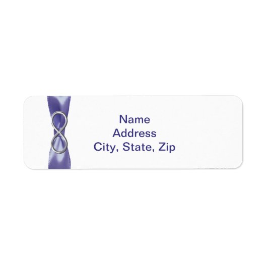 Paarse Blauwe Zilveren Infinity Adresetiketten Etiket (Voorkant)