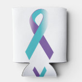 Paarse & Blauwgroen Bewustzijnslint Blikjeskoeler (Achterkant)