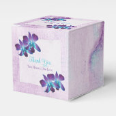 Paarse Blauwgroen Blauwe Dendrobium Orchidee Bruil Bedankdoosjes (Voorkant Zijde)