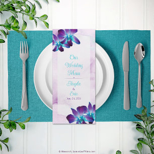 Paarse Blauwgroen Blauwe Dendrobium Orchidee Bruil Reclamekaart