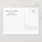 Paarse blauwgroen bruinkoolpauw, met uitzondering  aankondigingskaart (Achterkant)