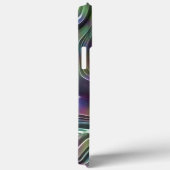 Paarse Blauwgroen Cool Faux Shiny 3D Retro Waves P Case-Mate iPhone Case (Achterkant / Rechts)