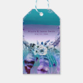 Paarse & Blauwgroen Droomvanger Boho Chic Party Fa Cadeaulabel (Achterkant)