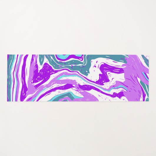 Paarse, Blauwgroen en witte marmer-strijders Yogamat (Voorkant (horizontaal))