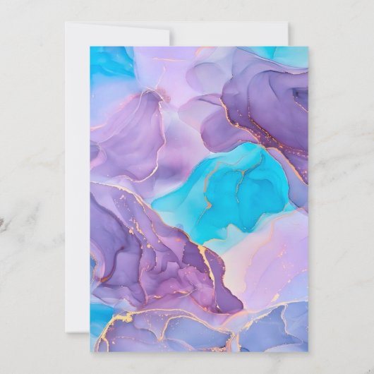 Paarse Blauwgroen etherische alcoholdoekstellen Kaart (Achterkant)