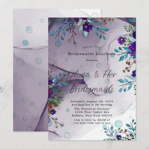 Paarse Blauwgroen flessenhalsbloederige bridesmaïd Kaart