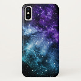 Paarse Blauwgroen galaxy Nebula Dream #1 iPhone X Hoesje