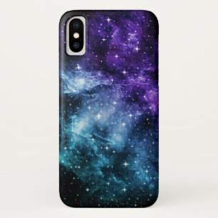 Paarse Blauwgroen galaxy Nebula Dream #1 iPhone X Hoesje